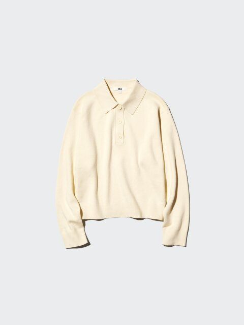 2025冬ユニクロ女性おすすめ新作スムースコットンポロセーター