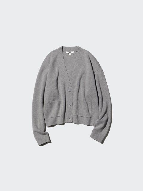 2025冬ユニクロ女性おすすめ新作スムースコットンVネックショートカーディガン