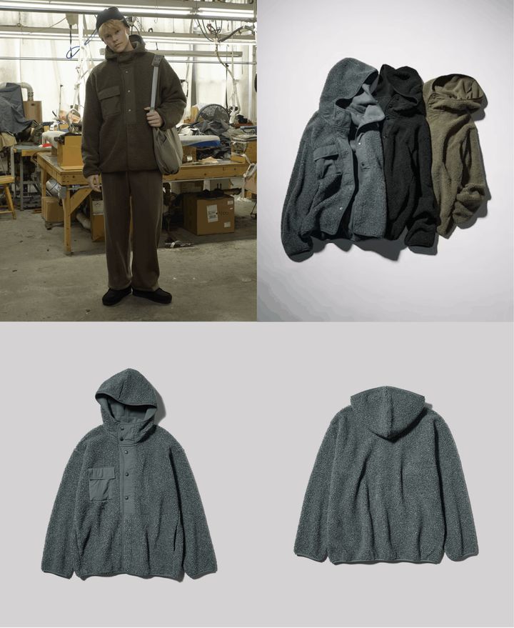 ボアフリーススナップパーカ