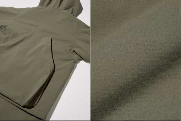 パテッドシェルパーカ 背面ポケットと素材寄り