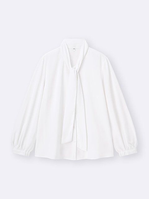 GUのボウタイブラウス