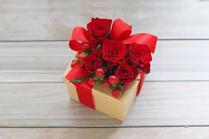 手作りボックスアレンジ