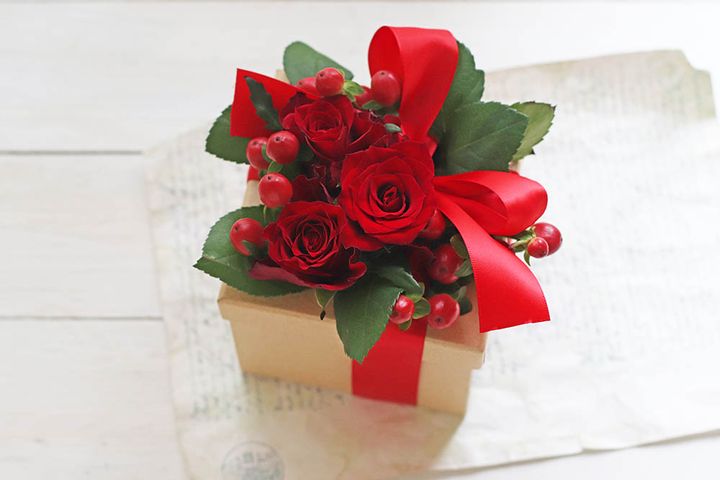 手作りボックスアレンジ