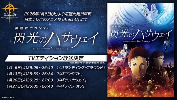 全4話に再編集されたものが放送される [c]創通・サンライズ