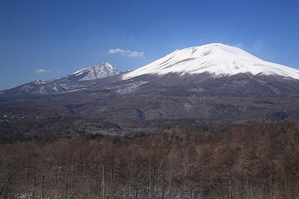 雄大な浅間山の眺め