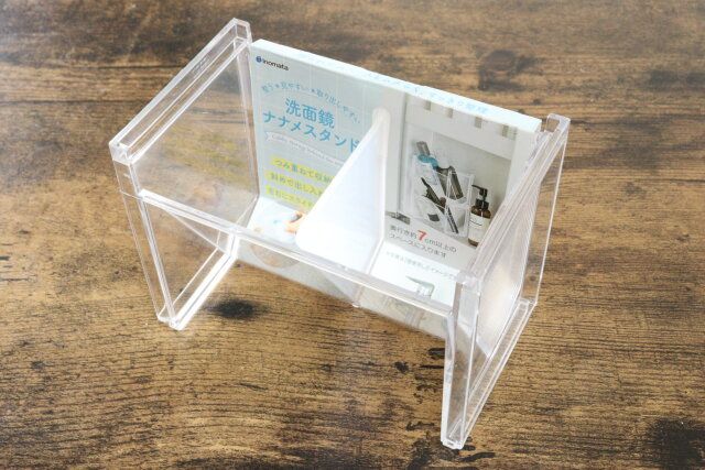 洗面鏡ナナメスタンド クリアー 収納グッズ