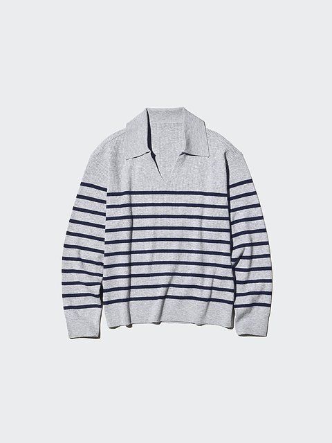 ユニクロのウォッシャブルニットリブポロセーター