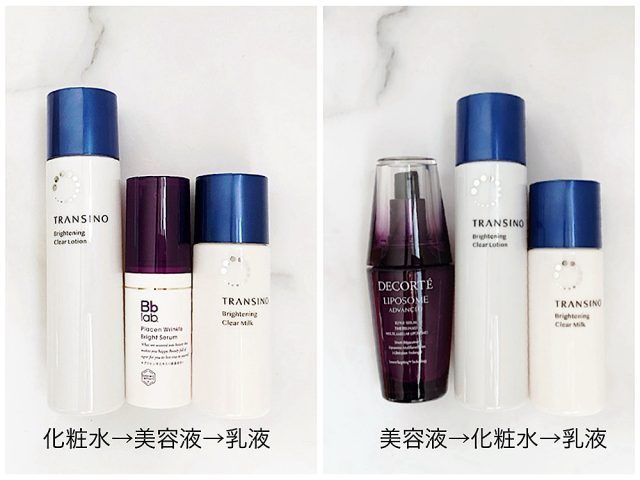 化粧水、乳液、美容液