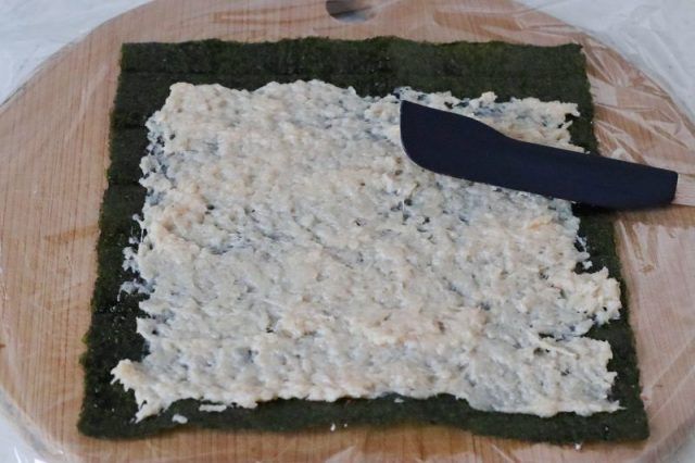鶏ひき肉の大葉海苔巻き