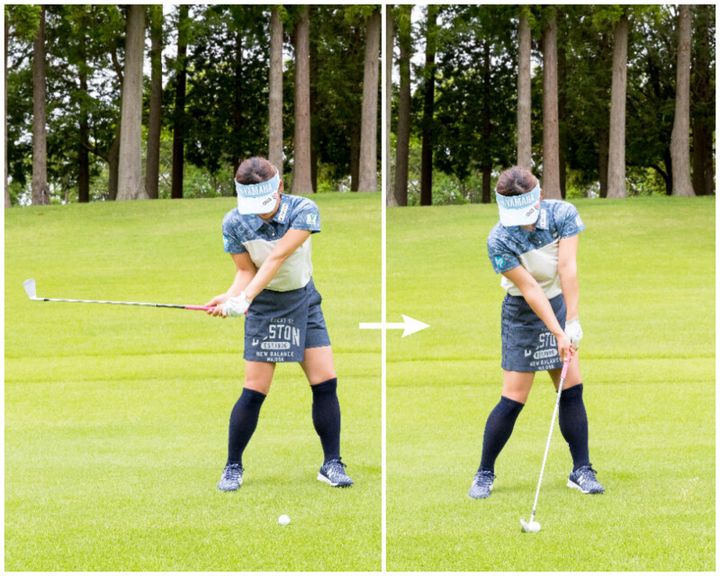 これぞフェードの極意！ 体とクラブの向きをそろえた一面でインパクトとは？