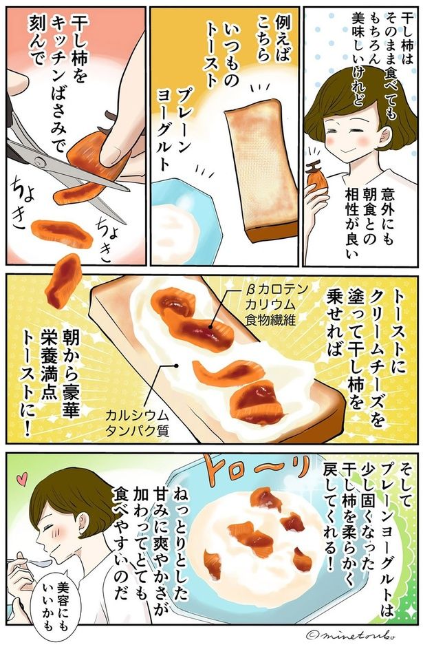 干し柿は朝食との相性がいい！ （C）峯鳥子