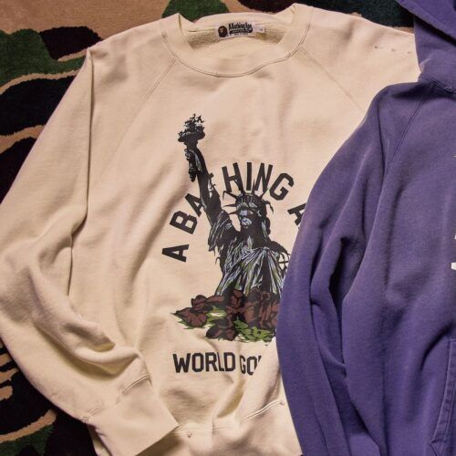 90年代の超名作グラフィックがヴィンテージ加工で蘇る！ BAPE®の歴史的なアートワークを纏った新作が登場