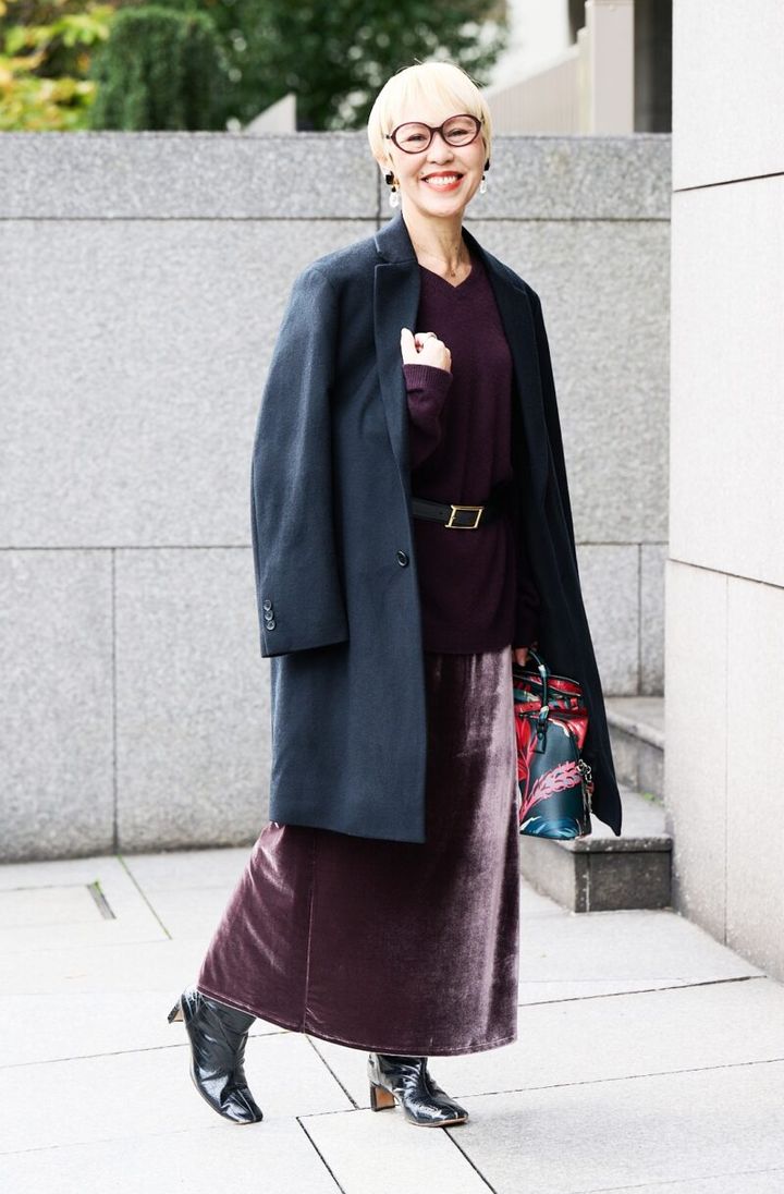 ニットonベルトでよそ行き感をプラス