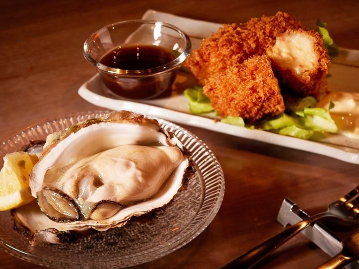 銀座『レガル』の「生牡蠣」、「紅ずわい蟹グラタンコロッケ」