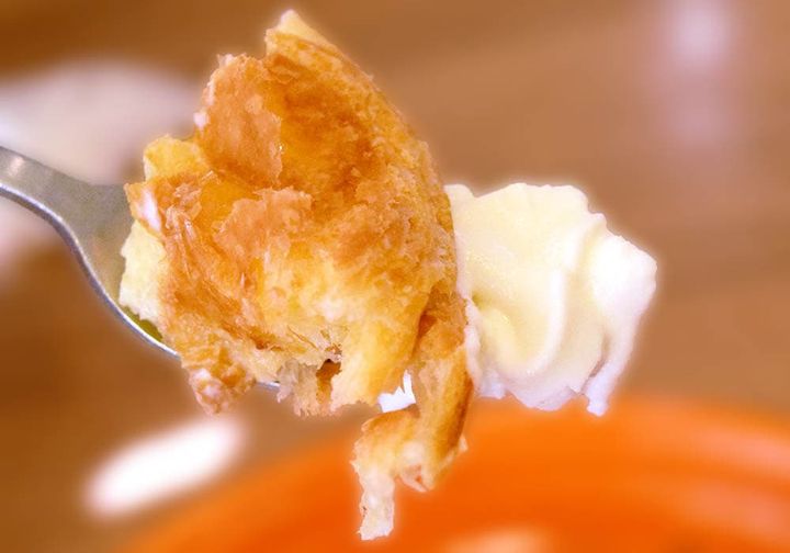 ソフトクリームは甘さひかえめで、シロノワールのものよりややもったりとした食感