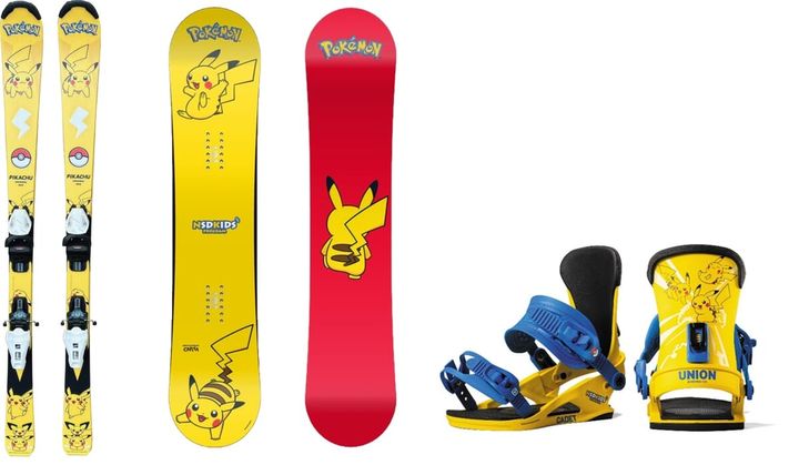 ピカチュウのスキー・スノーボード板・ビンディング(レンタル）