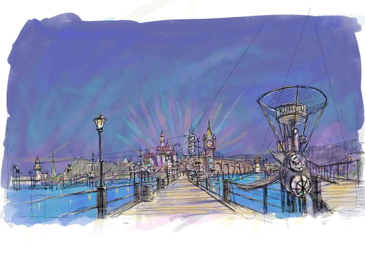 導線エリア 夜の様子