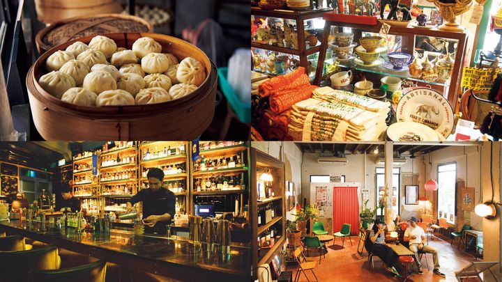 バンコク〈グー・ロン・バオ・アルチザナル・バン・ショップ〉の饅頭、〈オピウム・バー〉店内、〈ロード・オブ・シナモン〉店内、〈ヒット・ザ・ロード〉