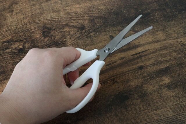 セリアの分解できるキッチンはさみはギザ刃仕様で食材が滑りにくい