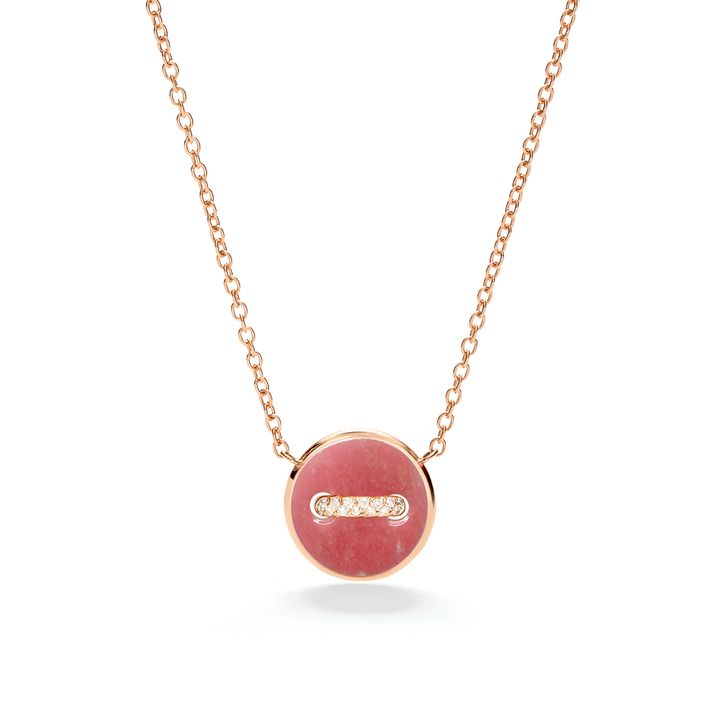 「ポムポムドット」ペンダント（RG×チューライト×マザーオブパール×ダイヤモンド）￥385,000 （※銀座店限定）／POMELLATO