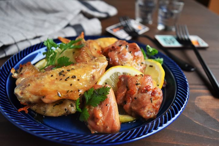 ローストチキンのレモンバジルマリネ