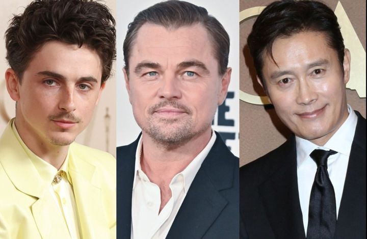 （左から）ティモシー・シャラメ、レオナルド・ディカプリオ、イ・ビョンホン （C）AFLO width=