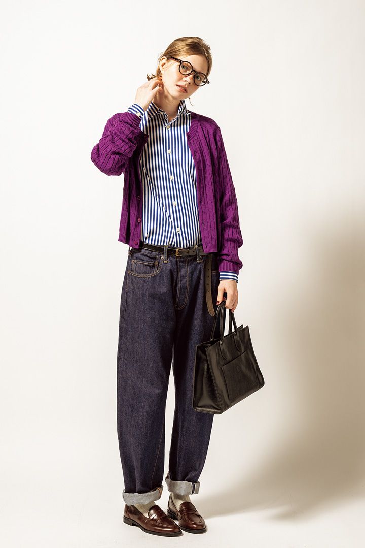 デニムに合わせれば間違いなし！カラフルなニットのコーデ5選