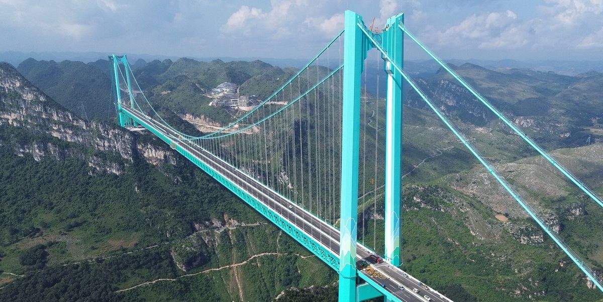 中国に「世界一高い橋」が開通、高さはスカイツリー級。625mから