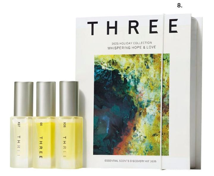 8.THREE エッセンシャルセンツ ディスカバリー キット 2025 ¥11,000〈THREE エッセンシャルセンツ R 00、X06、X07 各5mL〉（THREE・限定） 