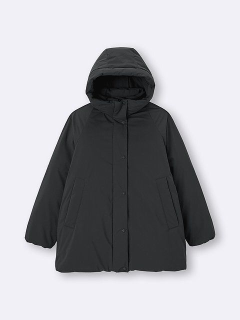 GUのウォームパデッドステッチレスコート