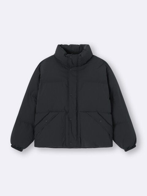 2025冬gu黒女性ウォームパデッドスタンドブルゾン