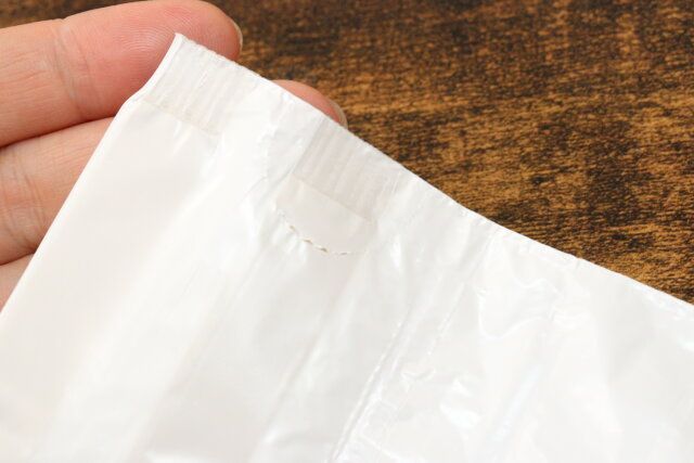 自立型卓上巾着ポリ袋（20枚、バイオマス25％） ミシン目