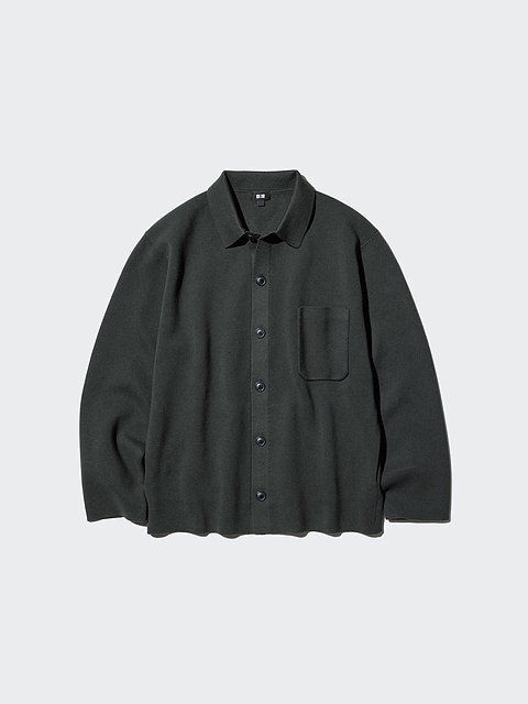 ユニクロのミラノリブシャツカーディガン