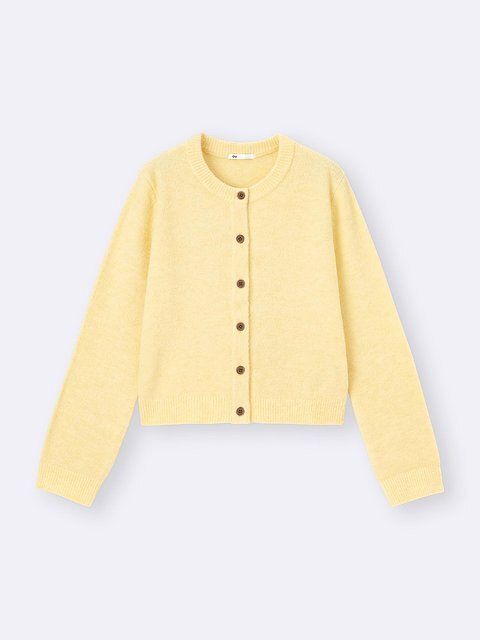 GUのパフニットクルーネックカーディガン