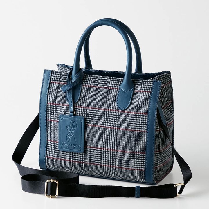 革付属ツイードチェックのミニバッグ トランプ