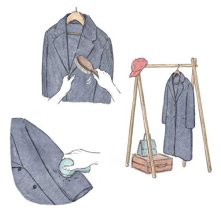 大切なコートを長く着るためには？着用したその日のうちに簡単なケアを！プロが指南するお手入れ方法と、おすすめのケアアイテム【FUDGE dig. | コートのお手入れ】