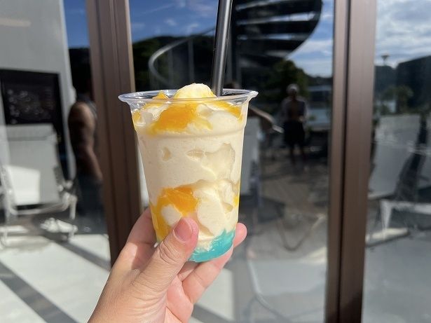 サウナのあとだと冬でもフローズンドリンクのひんやり感が心地いい