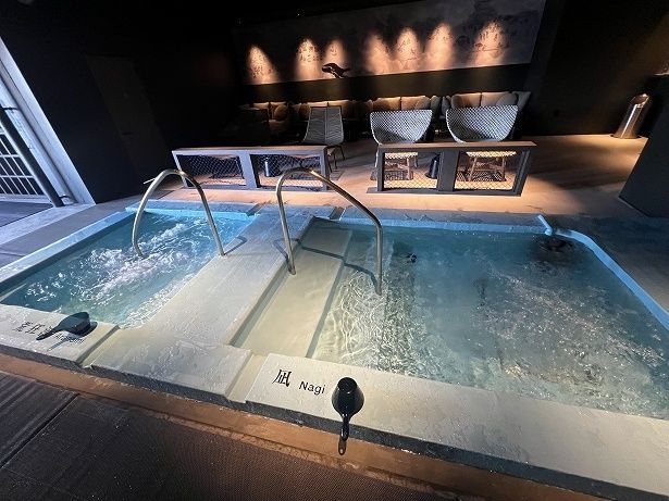 実際の生簀を活用した「イケス水風呂」