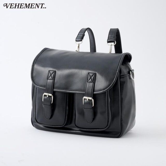 2025しまむら冬高見え黒レディースサッチェル型2WAYバッグ