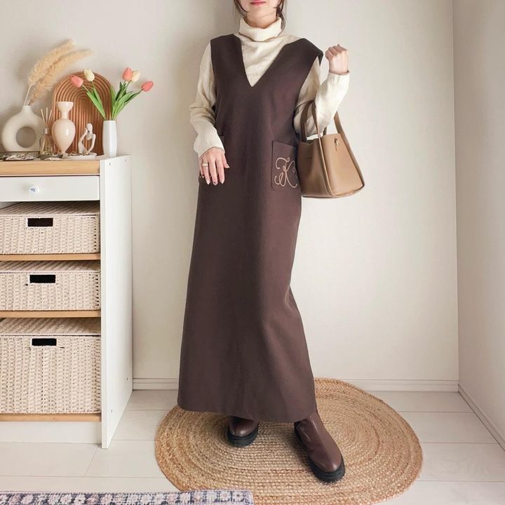 画像: タートルネックニットでつくるシンプルスタイル