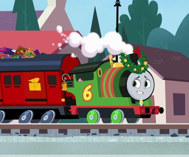 「てがみをナウ！」クリスマスリースを頭に乗せたパーシーがノリノリでラップを披露