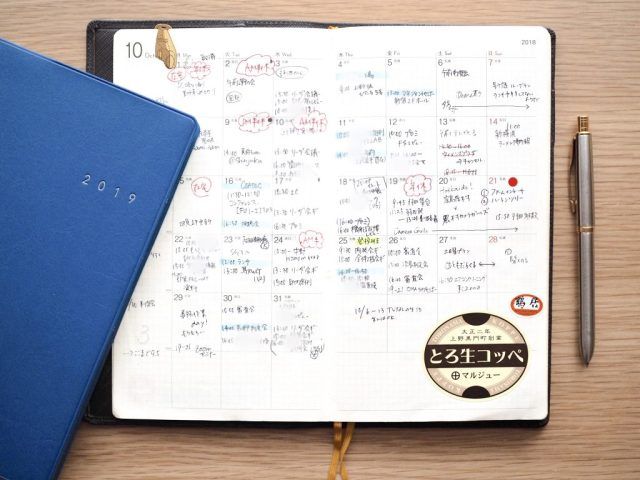 見開きのマンスリー手帳