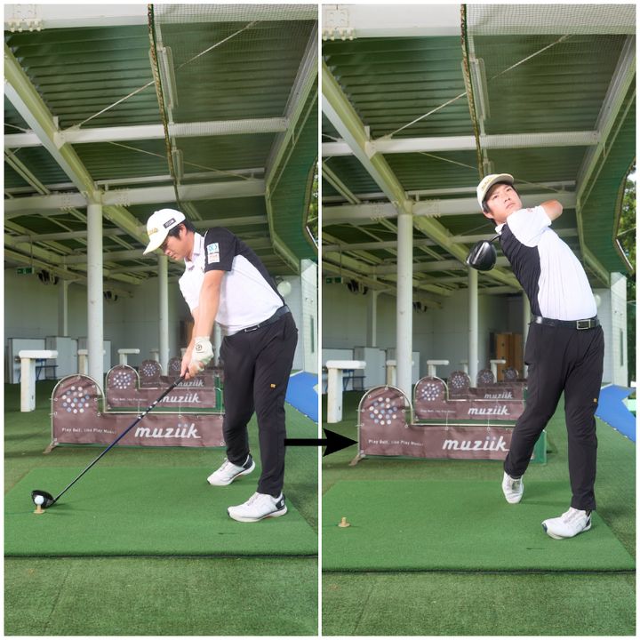 +10ヤードの飛距離アップテク！右足を止めずに回しながら振り抜く
