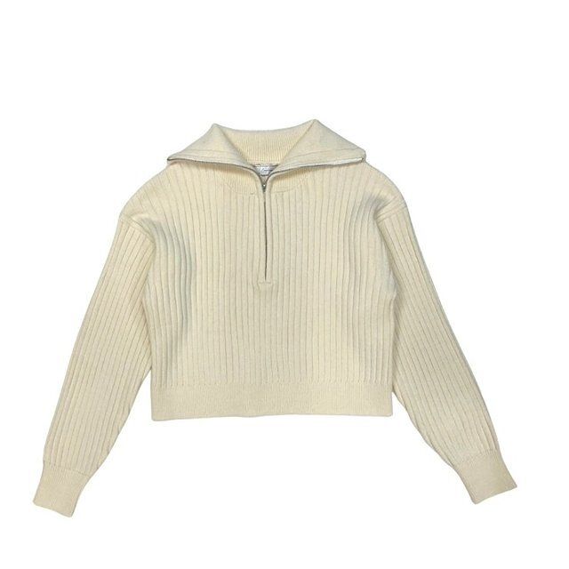 しまむらの衿付きハーフZIPニットプルオーバー（natsuki）