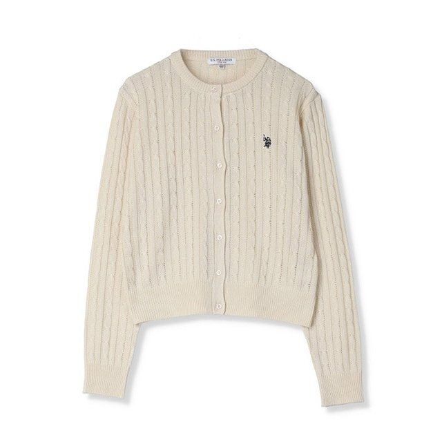しまむらのケーブルニットカーディガン（U.S.POLO ASSN.）