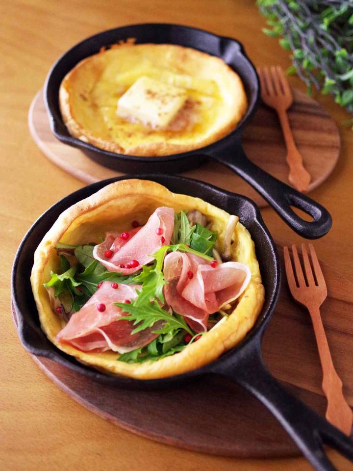 「生ハムときのこのダッチベイビー」レシピ08-1