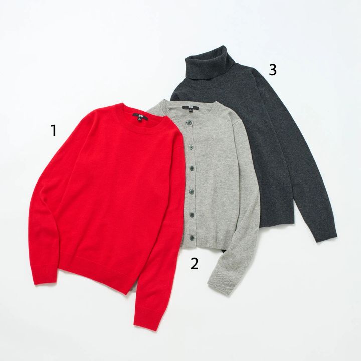 ユニクロ UNIQLO カシミヤニット カシミアクルーネックショートカーディガングレー カシミアクルーネックセーター カシミアタートルネックセーター