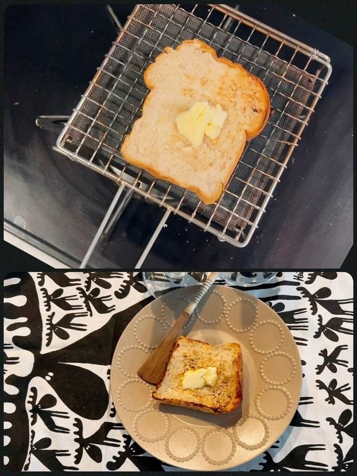 【裏技！】「キタノカオリの食パン」は お餅を焼くアミで焼くと、外はこんがり中はふんわりで特におすすめです。