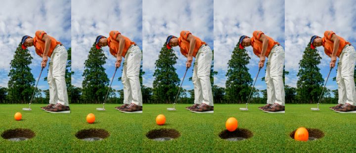 真っすぐ狙うと入らない！パッティングは「斜めに狙う」が正解