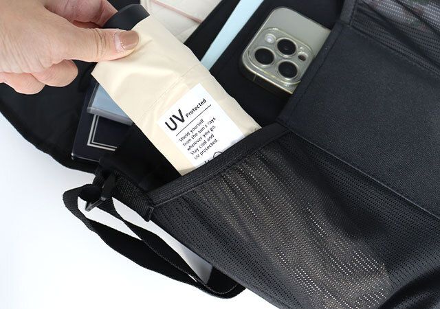 シャカ8ポケット付きメッセンジャーバッグフラップ下メッシュポケット